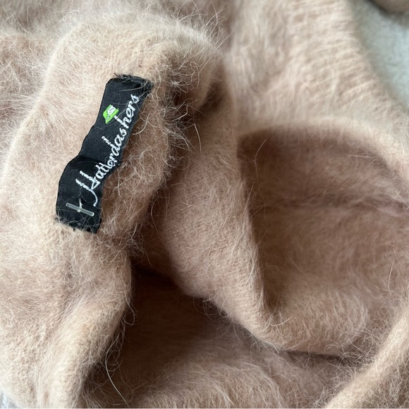 Vintage Y2K Hatterdashers Balaclava Hooded Beige Hat w/ pom-pom drawstring New - Picture 4 of 9